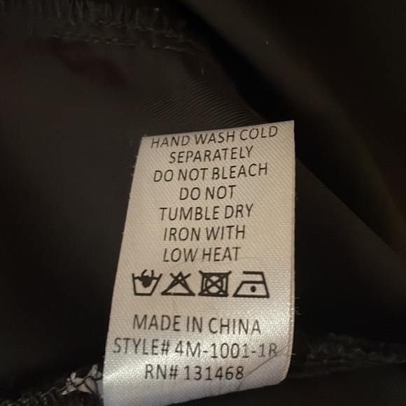 Fate long lined black bomber jacket / duster with pockets, front zipper Sz Med - Picture 9 of 10